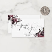 Elegante Dank u Gotische bloemen bruiloft modern Notitiekaartje (Voorkant / Achterkant in situ)