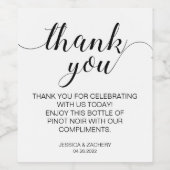 Elegante dank u gratis bruiloft wijn etiket (Enkel label)
