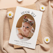 Elegante dank u Oval Geboorteaankondiging Foto Aankondiging