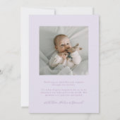Elegante dank u Oval Paarse Baby aankondiging (Achterkant)