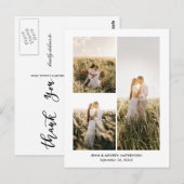 Elegante Dank U Script Fotocollage Briefkaart (Voorkant / Achterkant)
