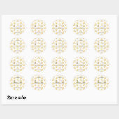 Elegante Dank U Script Gouden Confetti Sjabloon Ronde Sticker (Vel)