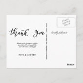 Elegante Dank U Script Hart Foto Briefkaart (Achterkant)