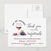 Elegante dank u Sip Hoera verwijzingen Aankondigingskaart (Voorkant / Achterkant)