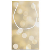 Elegante Dank U Trouwdag Gouden Glitterlichten Klein Cadeauzakje (Achterkant)