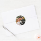Elegante dank u trouwfoto ronde sticker (Envelop)