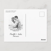 Elegante dank u typografie bruiloft foto briefkaart (Achterkant)