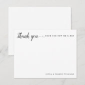 Elegante dank u van de nieuwe heer en mevrouw brui notitiekaartje (Voorkant / Achterkant)