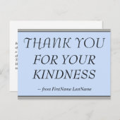 Elegante "DANK U VOOR UW VRIENDELJKHEID" Ansichtka Briefkaart (Voorkant / Achterkant)