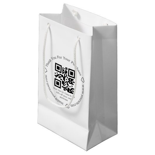 Elegante dank u zakelijke QR-code Klein Cadeauzakje (Voorkant Gekanteld)