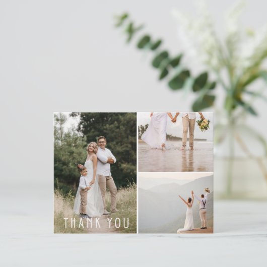Elegante dankbaarheid minimalistische bruiloft dan briefkaart (Staand voorkant)