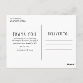 Elegante dankbaarheid minimalistische bruiloft dan briefkaart (Achterkant)