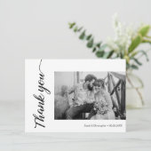 Elegante Dankbaarheid: Moderne Huwelijk Dank u Kaa Bedankkaart (Staand voorkant)