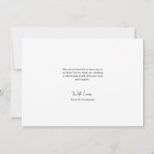 Elegante Dankbaarheid: Moderne Huwelijk Dank u Kaa Bedankkaart (Achterkant)