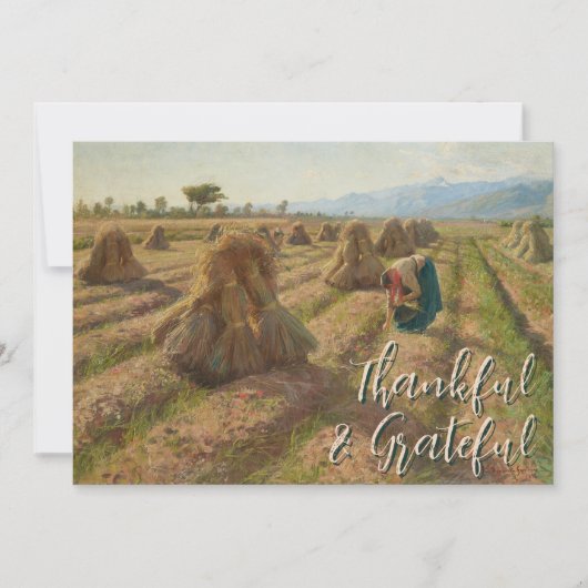 Elegante Dankbare en Dankbare Oogst Feestdagenkaart (Voorkant)