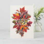 Elegante dankbare gezegende herfstbladeren feestdagenkaart (Staand voorkant)
