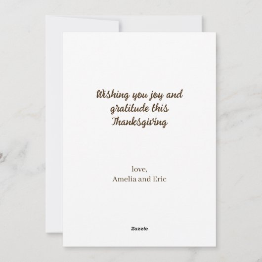 Elegante dankbare gezegende herfstbladeren feestdagenkaart (Achterkant)