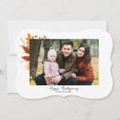 Elegante Dankbare Herfst & Thanksgiving Fotokaart Kaart (Achterkant)