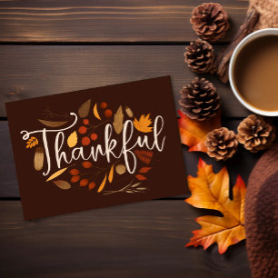 Elegante Dankbare Herfst & Thanksgiving Fotokaart Kaart