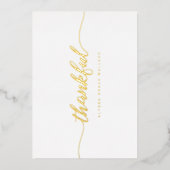 Elegante Dankbare Script Persoonlijke bedankje Folie Uitnodiging (Voorkant)