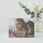 Elegante Dankbare Thanksgiving gezinsfoto Briefkaart (Staand voorkant)