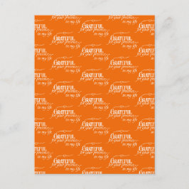 Elegante Dankbare Thanksgiving Herfst Oranje Briefkaart