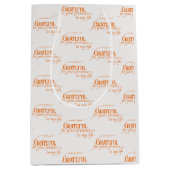 Elegante Dankbare Thanksgiving Herfst Pompoen Sina Medium Cadeauzakje (Voorkant)