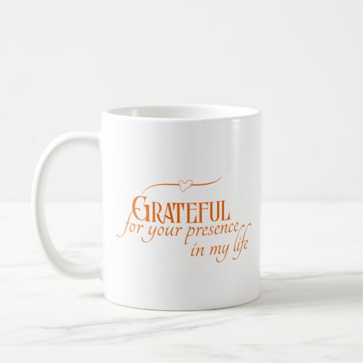 Elegante, dankbare Thanksgiving herfsttypografie Koffiemok (Links)