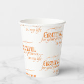 Elegante, dankbare Thanksgiving herfsttypografie Papieren Bekers (Achterkant)