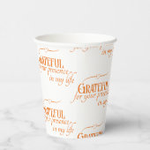 Elegante, dankbare Thanksgiving herfsttypografie Papieren Bekers (Rechts)