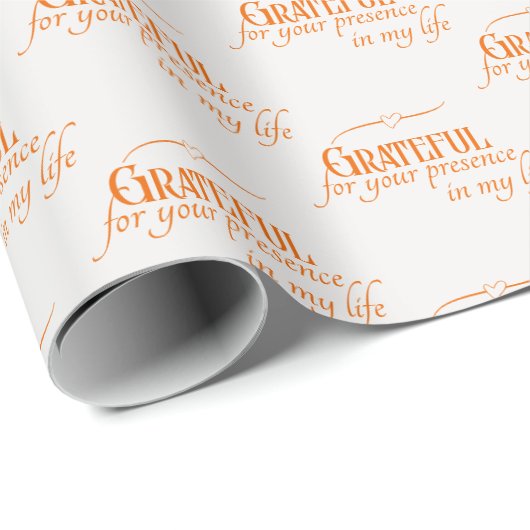 Elegante Dankbare Thanksgiving Pompoen Sinaasappel Cadeaupapier (Rol Hoek)