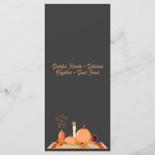 Elegante Dankdagmenu Menu (Achterkant)