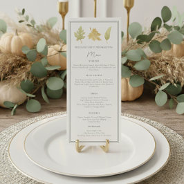 Elegante Danket Dinner Herfstbladeren Menu