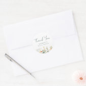 Elegante Dankjewel Bruidsfeest Wildflower Ronde Sticker (Envelop)