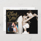 Elegante Dankjewel Foto Bruiloft Briefkaart (Voorkant / Achterkant)