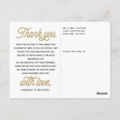 Elegante Dankjewel Foto Bruiloft Briefkaart (Achterkant)