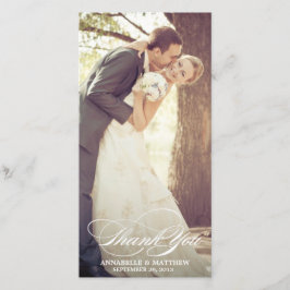 Elegante Dankjewel Script Bruiloft Overlay Bedankkaart