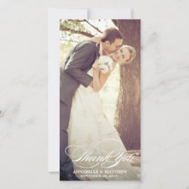 Elegante Dankjewel Script Bruiloft Overlay Bedankkaart