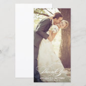 Elegante Dankjewel Script Bruiloft Overlay Bedankkaart (Voorkant / Achterkant)