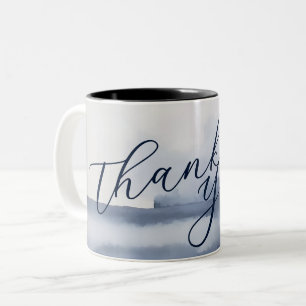 Elegante Dankkaart Aquarel Stijl Tweekleurige Koffiemok