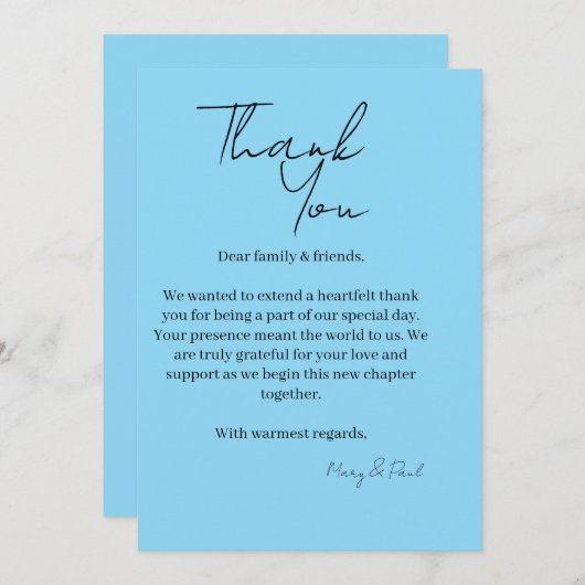 Elegante Dankkaart Bedankkaart (Voorkant / Achterkant)