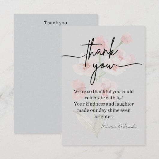 Elegante Dankkaart Bedankkaart (Voorkant / Achterkant)