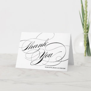 Elegante Dankkaart met Calligrafie Schrift Bedankkaart