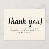 Elegante Dankkaart | Uw Vriendelijkheid, Grootmoed Briefkaart (Voorkant)