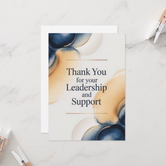 Elegante dankkaart voor baas kaart (Voorkant / Achterkant in situ)
