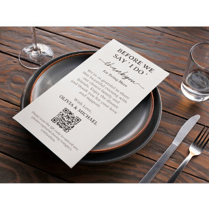 Elegante Dankkaart voor Dinner na de Proefbruiloft Bedankkaart