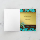 Elegante Dankkaartjes Goud Bloem BB Bedankkaart (Binnen)