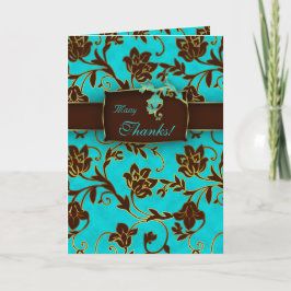 Elegante Dankkaartjes Goud Bloem BB Bedankkaart