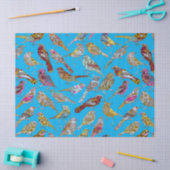 Elegante dansende vogels op blauw hemelpatroon tissuepapier (Craft)