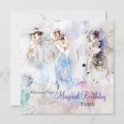 Elegante Dansers Magische Verjaardag Pastel kleure Kaart (Voorkant)